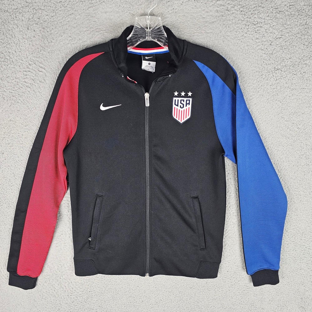 Nike Track Jacket Women M Black USWNT USA Soccer N98 Full Zip 727962-012